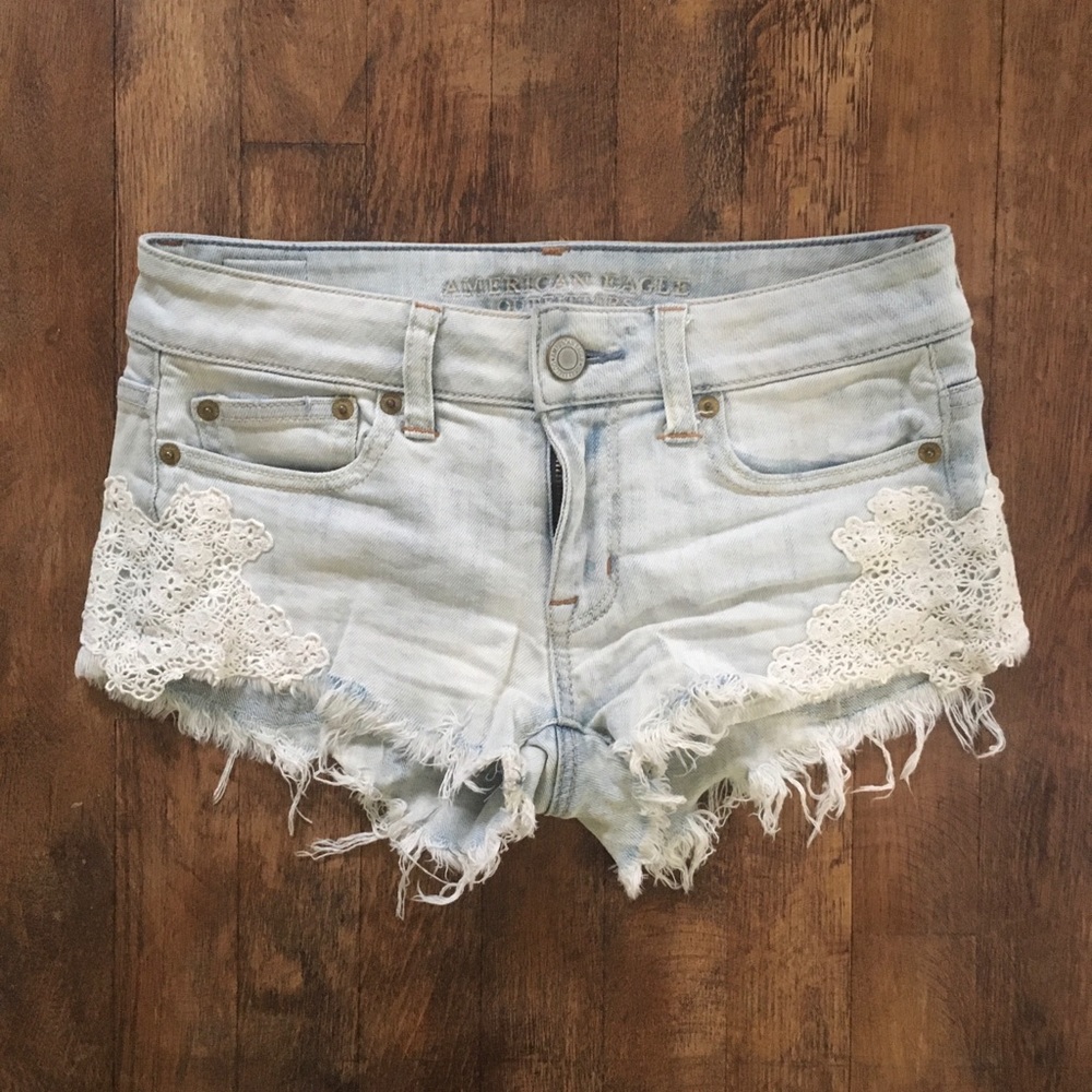 American Eagle Lace Denim Shorts